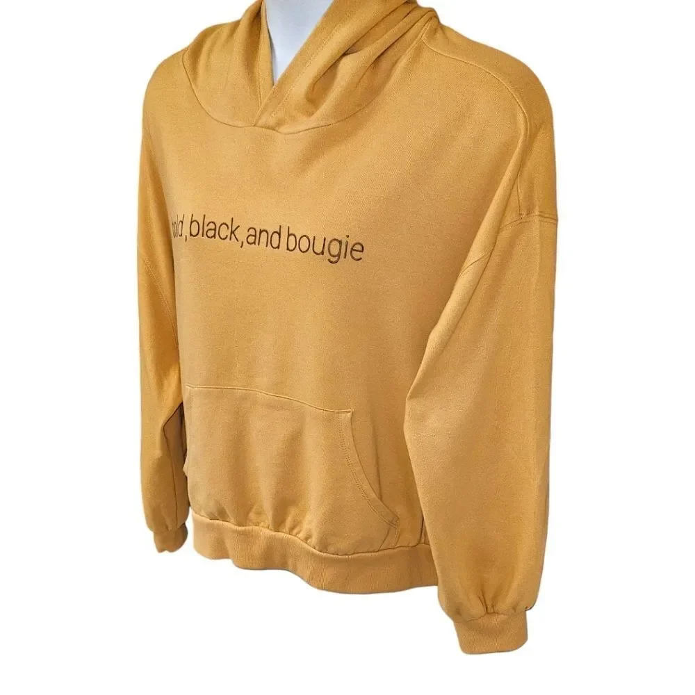 BLACK History Month Plus Size BOLD, BLACK BOUGIE Yellow Hooded Sweatshirt 3X - Picture 6 of 12